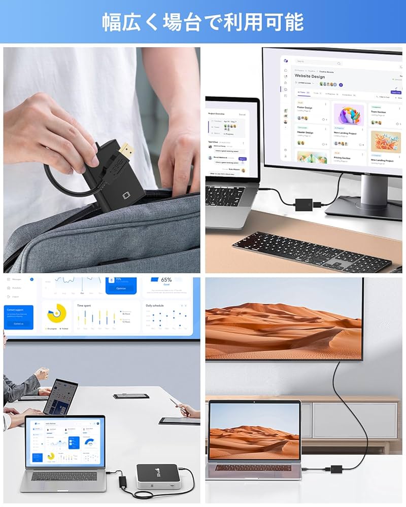 ★デスクトップPC ブラック USB3.0 HDMI USB-C DP Alt Mode Single Video 4K HDMI/VGA Docking Station
